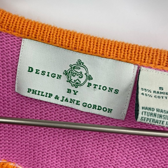 Vintage Design Options By Philip & Jane Gordon Pink Flower Power Cardigan - Picture 3 of 6